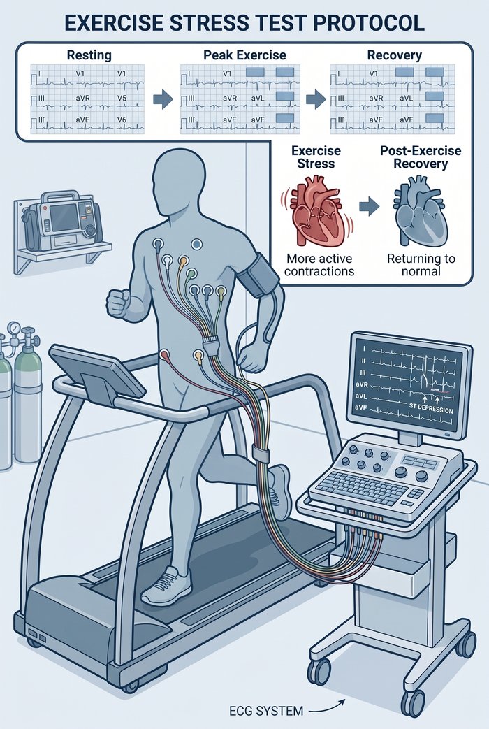 Diagram of exercise stress test